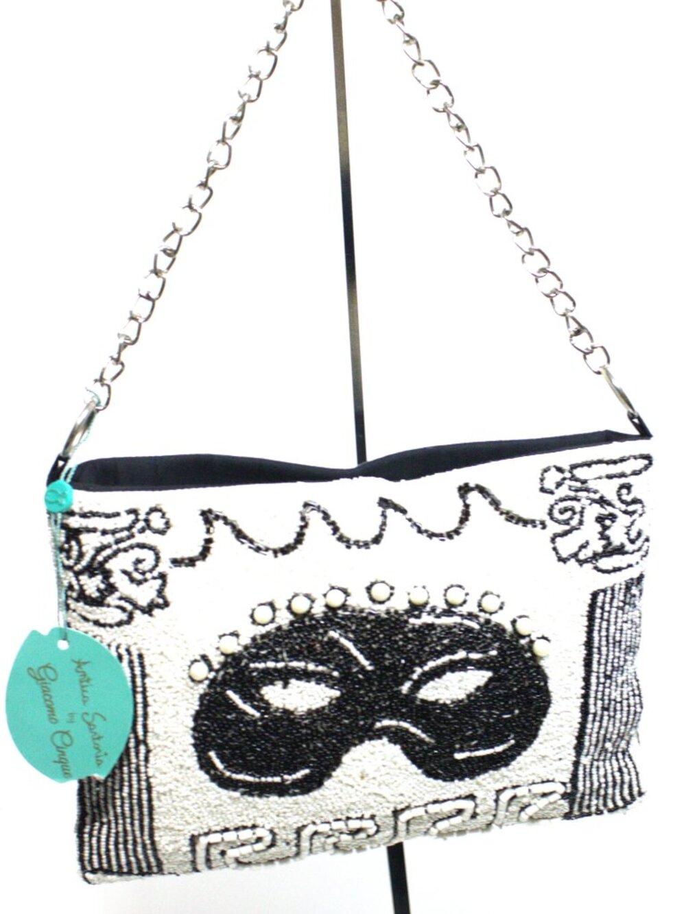 Antica Sartorio by Giacomo Cinque, Beaded Bag with Chain Strap